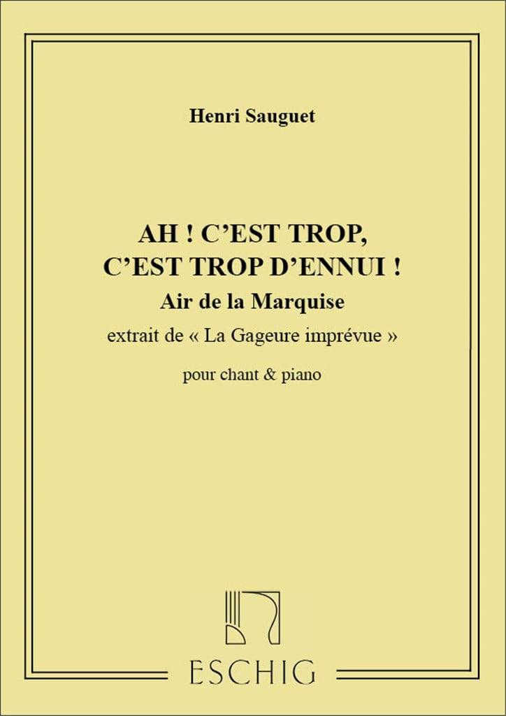 Gageure Imprevue Air De La Marquise Cht-Piano